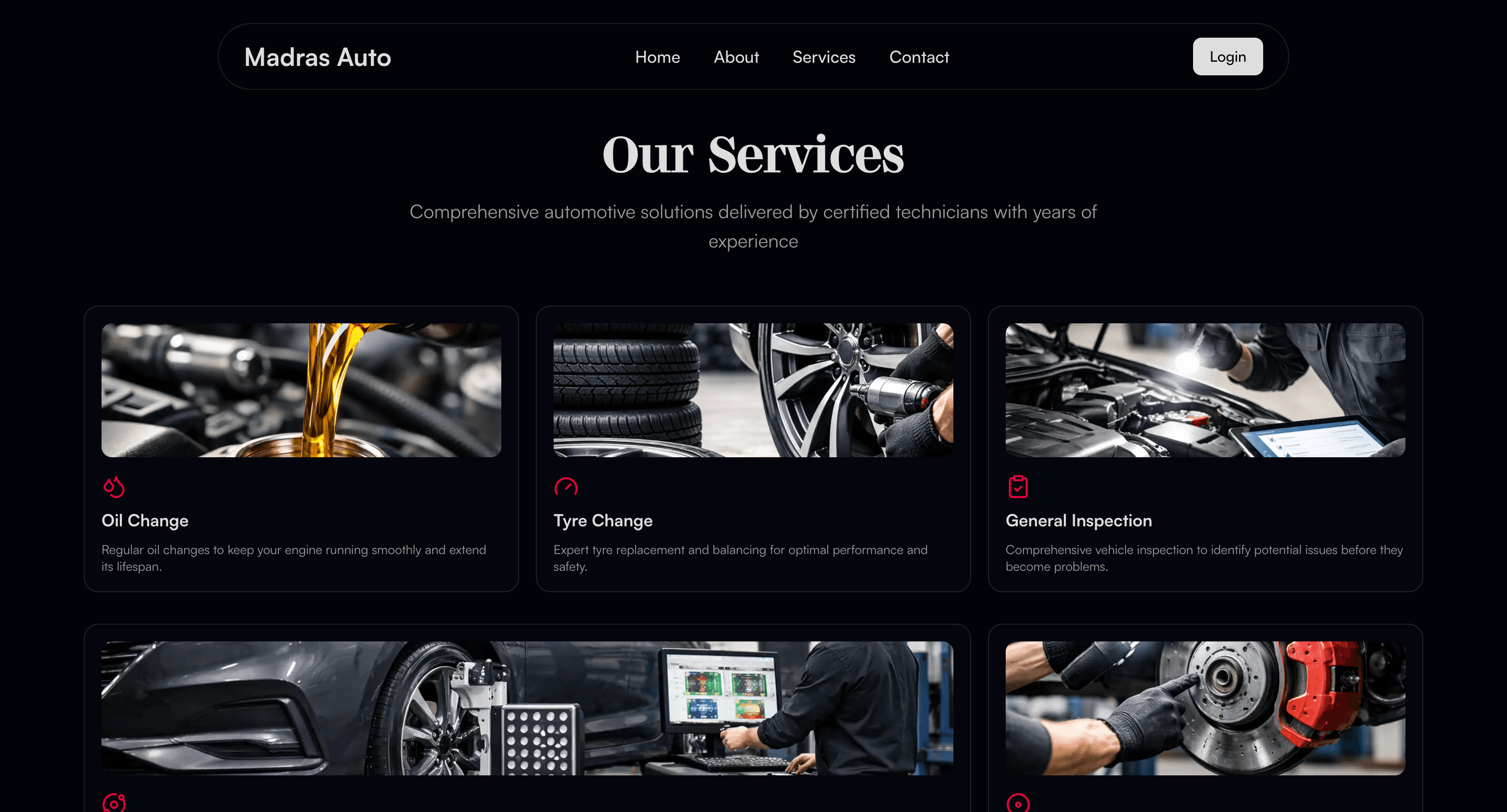 Madras Auto online booking tied to the shop's actual schedule